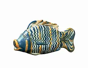 Fish vessel, c.1330 BC, opaque glass, British Museum