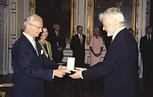 H. M. King Carl XVI Gustaf awards Anders Hallberg H. M. the King’s Medal, 12th size