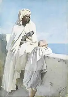 Man and boy in Algiers, 1887