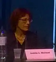 Andrée A. Michaud photographed in Montréal , Québec, Canada at the salon du livre de Montréal 2017.