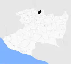 Location of Angamacutiro in Michoacán