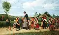 Der Schulspaziergang ("School Promenade", Albert Anker 1872), representing Pestalozzi's liberal approach to education