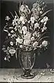 Still life of flowers in a glass vase, 100 x 67 cm, signed