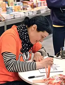 Annie Groovie at the Salon international du livre de Québec in Quebec City, 2012