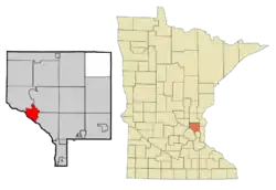 Location of the city of Anokawithin Anoka County, Minnesota