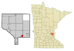 Location of the city of Circle Pineswithin Anoka County, Minnesota