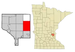 Location of the city of Columbuswithin Anoka County, Minnesota