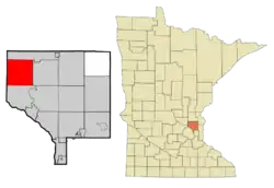 Location of the city of Nowthenwithin Anoka County, Minnesota