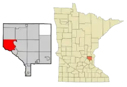 Location of the city of Ramseywithin Anoka County, Minnesota
