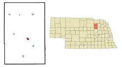 Location of Neligh within Antelope County and Nebraska