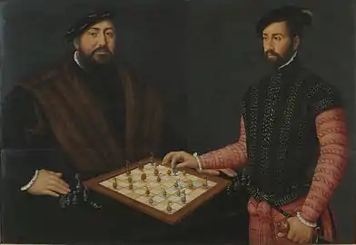 Image 17Antonis Mor, 1549, Von Sachsen vs. a Spaniard (from Chess in the arts)