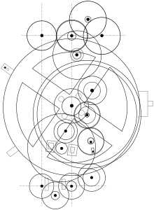Image 20Schematic of the Antikythera mechanism (150–100 BCE). (from History of science)