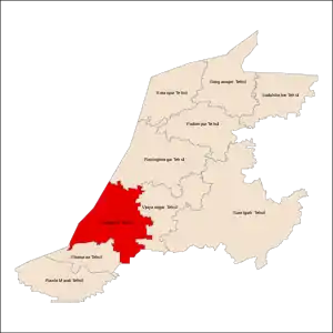 Map of Sri Ganganagar district with Anupgarh Tehsil highlighted