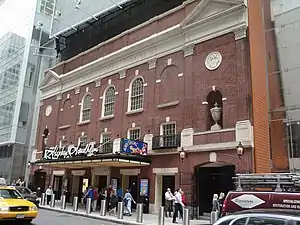 The facade of the Henry Miller's Theatre, now the Stephen Sondheim Theatre