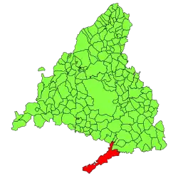 Location of Aranjuez in Madrid