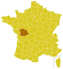 Locator map, diocese of Poitiers