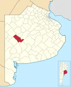 location of Daireaux Partido in Buenos Aires Province