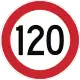 Maximum speed limit (120 km/h)