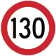 Maximum speed limit (130 km/h)