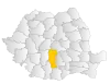 Map of Romania highlighting Argeș County