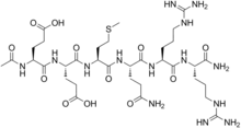 Stereo, skeletal formula of acetyl hexapeptide-8