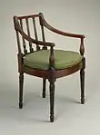 Armchair; possibly by Ephraim Haines; 1805-1815; mahogany and cane; height: 84.77&nbsp;cm, width: 52.07&nbsp;cm; Los Angeles County Museum of Art