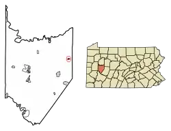 Location of Dayton in Armstrong County, Pennsylvania.