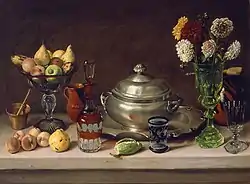 Image 8Dining table, painted between 1857 y 1859, oleo sobre tela (oil on canvas) by Agustín Arrieta (from Culture of Mexico)