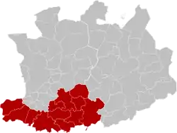 Location of the arrondissement in Antwerp