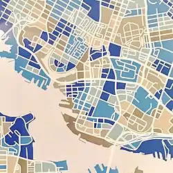 Artist's Depiction of Downtown Norfolk's Road Layout