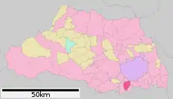 Location of Asaka in Saitama Prefecture