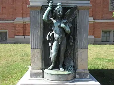 Relief on the front side of the plinth.