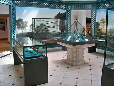 Assorted weaponry on display at the Royal Armouries