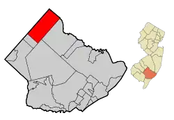 Map of Hammonton in Atlantic County