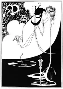 The Climax, illustration for Oscar Wilde's Salome; by Aubrey Vincent Beardsley; 1893; line block print; 34 × 27&nbsp;cm; private collection