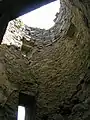 The interior of one of the round towers