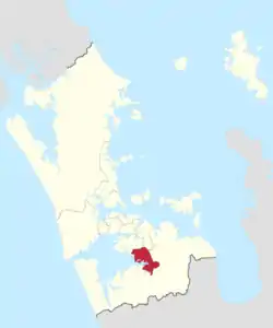 Location of Manurewa-Papakura Ward