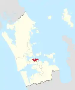 Location of Ōrākei Ward