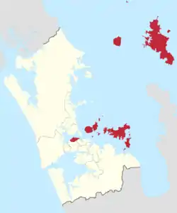 Location of Waitematā and Gulf Ward
