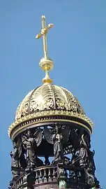 The dome of the palace with a cross, installed on 29 May 2020