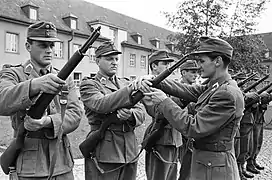 Austrian troops of B-Gendarmerie training with M1 Garand rifles during the 1950s