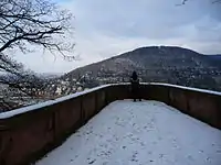 Viewing balcony at Riesenstein on Gaisberg above Heidelberg's old town.