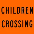 (R3-3) Children Crossing (flags are displayed near crossings around schools, orange variant, excluding the Northern Territory)