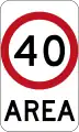 (R4-10) 40&nbsp;km/h Speed Limit Zone Area