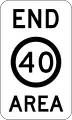 (R4-11) End of 40&nbsp;km/h Speed Limit Zone Area