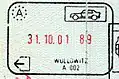 Exit stamp for road travel, issued at Wullowitz