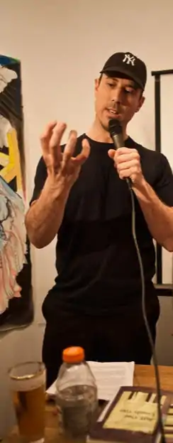 Author Jeff Ragsdale speaking at launch of "Jeff, One Lonely Guy"