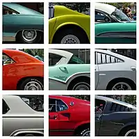 A photographic typology illustrating variations of the design of the C-pillar