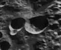 Oblique view of Van Albada (left) and Auzout (right), from Lunar Orbiter 4
