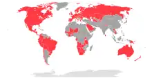 Map of global availability of Google Play Pass